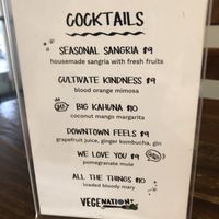 Menu  at VegeNation in Las Vegas