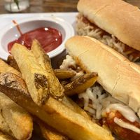 Meatball sub is a decent choice for entrees. The table next to us was raving about the chicken sandwich.  at VegeNation in Las Vegas