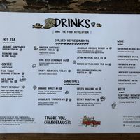Drink menu  at VegeNation in Las Vegas