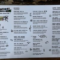 Food menu  at VegeNation in Las Vegas