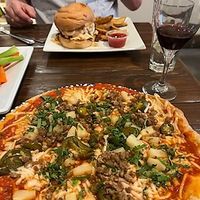 Mac Daddy burger in the background at VegeNation in Las Vegas