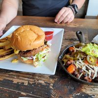 Daddy burger and sweet potato tots at VegeNation in Las Vegas