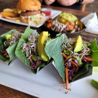 Pamela Anderson tacos (not much food) at VegeNation in Las Vegas