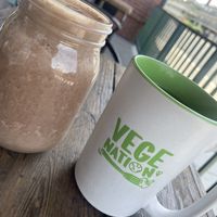 Peanut butter smoothie, green tea   at VegeNation in Las Vegas