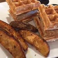 breakfast chicken waffle  at VegeNation in Las Vegas