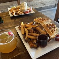 Chicken and waffles, badass vegan burrito, and on tap kombucha  at VegeNation in Las Vegas