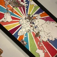 Visitors can pin where they came from on this cork board map of the world  at VegeNation in Las Vegas