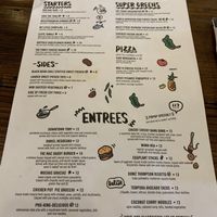 Menu at VegeNation in Las Vegas