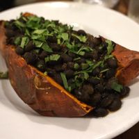 Baked sweet potato with black beans at VegeNation in Las Vegas