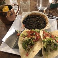 2/3 of the tacos, black bean chili, and half a pomegranate mule   at VegeNation in Las Vegas