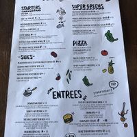 Menu at VegeNation in Las Vegas