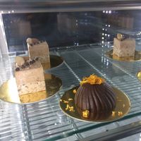 Cakes in a case at Olive Dolci - Via Emanuele Filiberto in Rome
