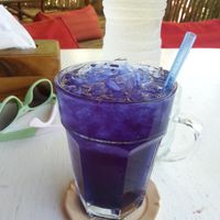 butterfly pea tea at Babaloo Restaurant and Uma's Kitchen in Koh Tao