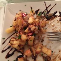 half eaten apple bruschetta  at Hugo's in Redmond