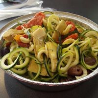 Olive Style Zucchini Spaghetti  at Raw Power in Newport