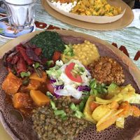 Vegan “yetsom migib” with gluten-free injera   at Addis Ababa in Amsterdam