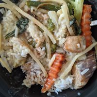 Green curry over rice at Thai Express in Gaithersburg