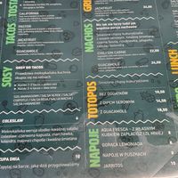 Menu. Has no English one at Momencik in Warsaw