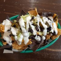 Cold nachos in winter at Momencik in Warsaw