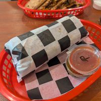 Burrito full of protein at Momencik in Warsaw