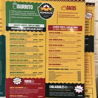 Menu  at Momencik in Warsaw