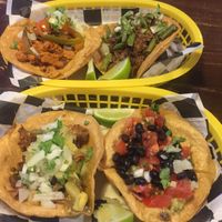 Tostadas - all 4 available (california, jackfruit, pastor, guacamole) at Momencik in Warsaw