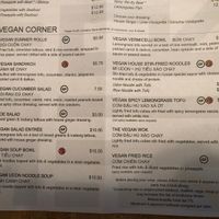 Better pic of the Vegan Menu 🌱  at Pho Sure in Shrewsbury