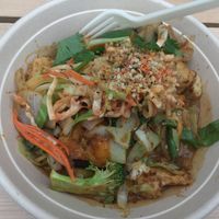 veggies and mock chicken at King CookDaily in East London