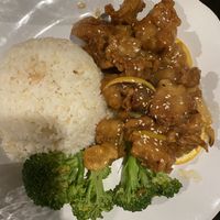 orange soy protein “chicken"  at The Purple Mint - El Cajon Blvd in San Diego