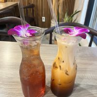 Hibiscus berry drink an Thai iced tea   at The Purple Mint - El Cajon Blvd in San Diego
