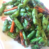 All-time favourite: string beans. at Joyous Vegetarian in Kowloon