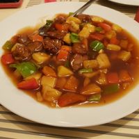 Sweet and sour soy chunks (12 or so) at Vegesana & One Ramen in Barcelona