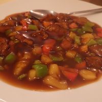 Sweet and sour seitan at Vegesana & One Ramen in Barcelona