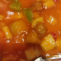 Soja en salsa at Vegesana & One Ramen in Barcelona