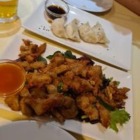 Salt and pepper soy protein / gyosas  at Vegesana & One Ramen in Barcelona