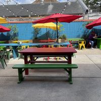 Outdoor seating  at Dat Dog - Magazine St in New Orleans