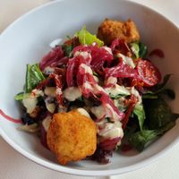 Salad with risotto balls at Landhaus Beckmann in Kalkar