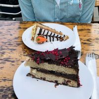 2 US sized vegan cake slices 😍  at Chocolate House - Herbes in Luxembourg City