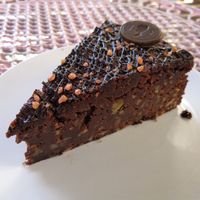 Vegan Brownie cake at Chocolate House - Herbes in Luxembourg City