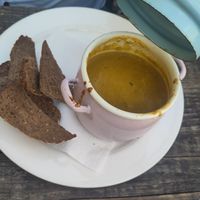 Vegetarian (not vegan!!) soup at Chocolate House - Herbes in Luxembourg City