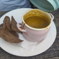 Vegetarian (not vegan!!) soup at Chocolate House - Herbes in Luxembourg City