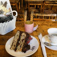 Vegan cake with coffer at Chocolate House - Herbes in Luxembourg City