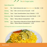 New menu and opening hours - April 2015 at VeggieArt in Heidelberg