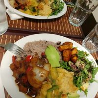 A full plate at V's at V's Caribbean in Toronto