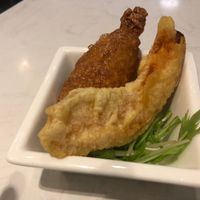 Lunch Set - Deep fried bean curd roll and pumpkin tempura at Leisurely Veggie - Causeway Bay  in Hong Kong Island