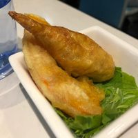Fried bean curd rolls and pumpkin tempura at Leisurely Veggie - Causeway Bay  in Hong Kong Island