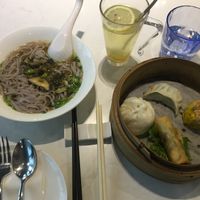 Set meal: noodles and dim sum set with hot lemon at Leisurely Veggie - Causeway Bay  in Hong Kong Island