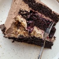 Amazing chocolate cake with cassis  at Wegarnik in Zielona Gora