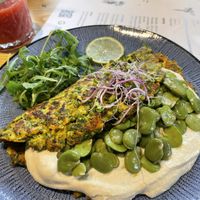 Broad bean omelette  at Wegarnik in Zielona Gora