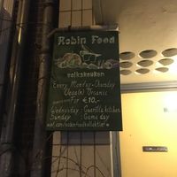 Sign at Robin Food in Amsterdam
